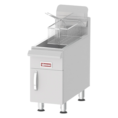 Omcan USA 43087 15 Lbs. Stainless Steel Liquid Propane Gas Countertop Commercial Fryer - 26,500 BTU