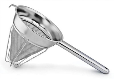 Omcan USA 80126 8" Dia. Stainless Steel Bouillon Strainer with Reinforced Hollow Handle