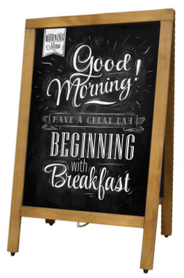 Omcan USA 31396 Mahogany Color Frame Menu Chalk Board