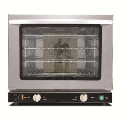 Omcan USA 44519 Stainless Steel Single Deck Half Size Electric Countertop Convection Oven - 220 Volts 1-Ph