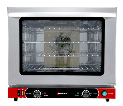 Omcan USA 44519 Stainless Steel Single Deck Half Size Electric Countertop Convection Oven - 220 Volts 1-Ph