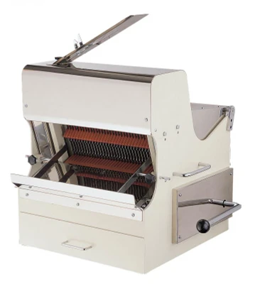 Omcan USA 21122 32.75" H x 30" W x 28.5" D 0.62" Slice Cut 15" Max Loaf Length Bread Slicer - 120 Volts