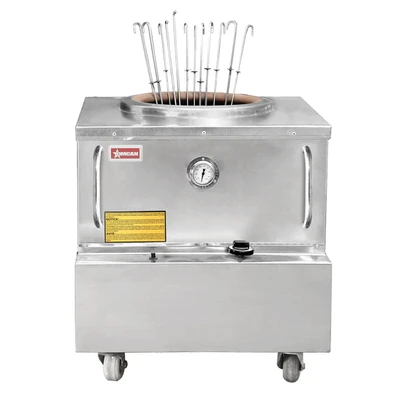 Omcan USA 44285 32" x 32" Stainless Steel Natural Gas Tandoor Clay Oven - 56,000 BTU