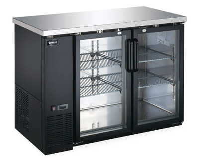 Omcan USA 50058 11.8 Cu. Ft. Two Sections Reach-In Refrigerated Back Bar Cooler - 115 Volts 1-Ph