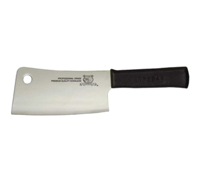 Omcan USA 10549 7" Stainless Steel Blade Black Plastic Handle Cleaver