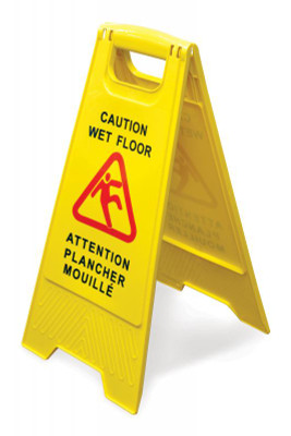 Omcan USA 24415 Yellow A-Shape Wet Floor Caution Sign