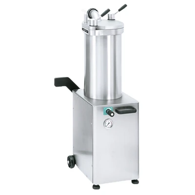 Omcan USA 45869 48 Lbs. Aluminum Lid and Piston Automatic Vertical Hydraulic Sausage Stuffer - 208 Volts