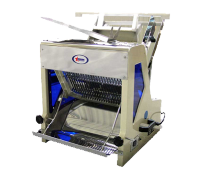 Omcan USA 44248 15" W x 6" H Maximum Loaf Size 0.75" Slice Thickness Countertop Bread Slicer - 0.25 HP