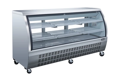 Omcan USA 50080 82" W Stainless Steel 6 Shelves Refrigerated Deli Display Case - 115 Volts 1-Ph