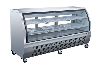 Omcan USA 50080 82" W Stainless Steel 6 Shelves Refrigerated Deli Display Case - 115 Volts 1-Ph
