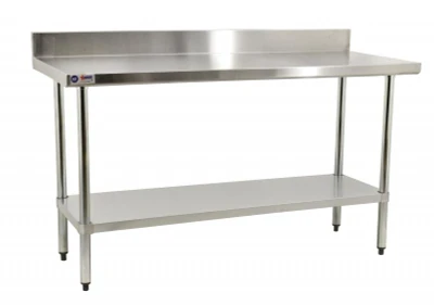 Omcan USA 23795 36" W x 24" D Galvanized 18 Gauge Elite Series Work Table with Undershelf