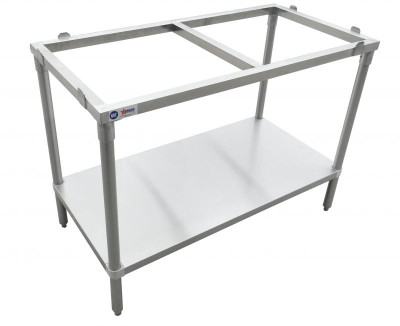 Omcan USA 41280 72"W x 30"D x 36"H Stainless Steel Frame Undershelf Polytop Table Frame
