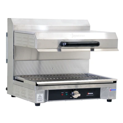 Omcan USA 43450 23"W Stainless Steel Single Electric Countertop Salamander and Broiler - 240 Volts 1-Ph