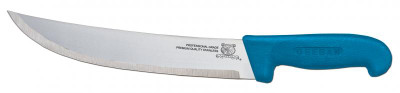 Omcan USA 12268 12" Stainless Steel Blue Handle Curved Blade Steak Knife
