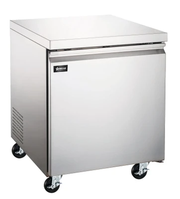 Omcan USA 50053 27" W Stainless Steel Solid Door 1 Section Reach-In Under Counter Freezer - 115 Volts 1-Ph