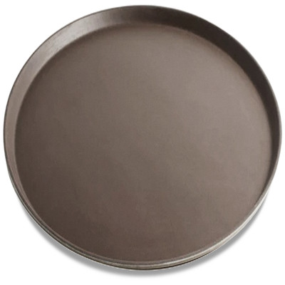 Omcan USA 80112 11" Dia. ABS Plastic Brown Round Serving Tray