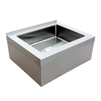 Omcan USA 44605 33" W x 10" H x 25" D Stainless Steel Floor Mount Mop Sink