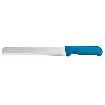 Omcan USA 12543 12" Blue Handle Straight Blade Slicing Knife