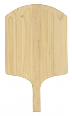 Omcan USA 80603 14" x 16" Blade Rectangular Pizza Peel with 24" L and Wooden Handle