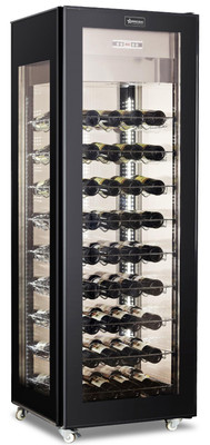 Omcan USA 43458 Glass Door and Sides Showcase Wine Refrigerator - 110 Volts 1-Ph