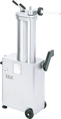 Omcan USA 46098 26 Lbs. Aluminum Lid and Piston Automatic Vertical Hydraulic Sausage Stuffer - 220 Volts