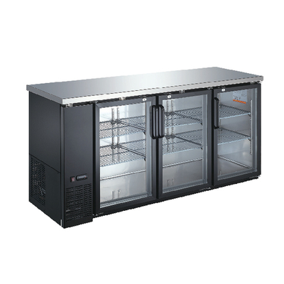 Omcan USA 50062 19.6 Cu. Ft. Three Sections Reach-In Refrigerated Back Bar Cooler - 115 Volts 1-Ph
