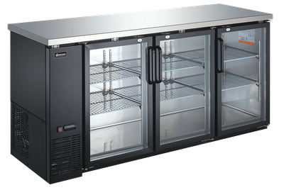 Omcan USA 50062 19.6 Cu. Ft. Three Sections Reach-In Refrigerated Back Bar Cooler - 115 Volts 1-Ph