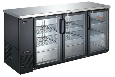 Omcan USA 50062 19.6 Cu. Ft. Three Sections Reach-In Refrigerated Back Bar Cooler - 115 Volts 1-Ph