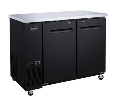 Omcan USA 50057 11.8 Cu. Ft. Two Sections Reach-In Refrigerated Back Bar Cooler - 115 Volts 1-Ph