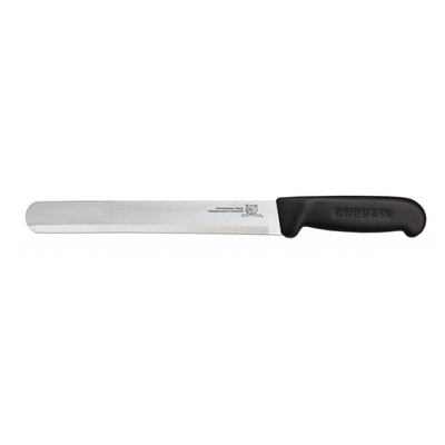 Omcan USA 12573 14&quot; Black Handle Straight Blade Slicing Knife