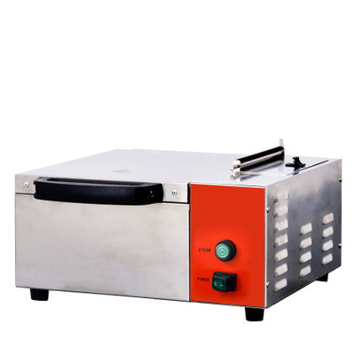 Omcan USA 44407 16.4" W 3 Qt. Capacity Electric Countertop Stainless Steel Steamer - 120 Volts 1-Ph