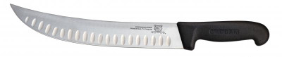 Omcan USA 12176 10" Black Handle Granton Edge Steak Knife