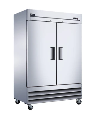 Omcan USA 50026 54" W Stainless Steel Exterior Reach-In 2 Section Refrigerator - 110 Volts
