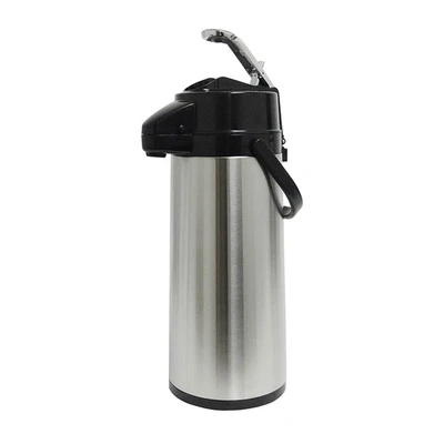 Omcan USA 69587 2.2 L. Lever Style Black Lid Stainless Steel Housing Airpot