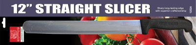 Omcan USA 21880 10" Black Handle Straight Slicing Knife