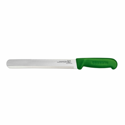 Omcan USA 12547 12&quot; Green Handle Straight Blade Slicing Knife