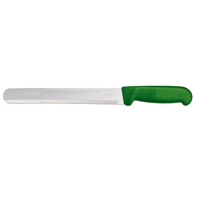 Omcan USA 12547 12" Green Handle Straight Blade Slicing Knife