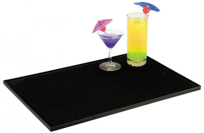 Omcan USA 80363 18" x 12" Black Bar Service Mat