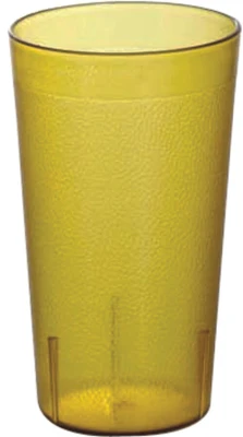 Omcan USA 80350 32 Oz. Amber Plastic Pebbled Tumbler