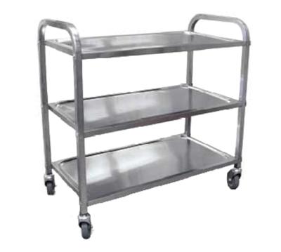 Omcan USA 24419 99 Lbs. Maximum Load Capacity 3 Shelf Stainless Steel Bussing Cart