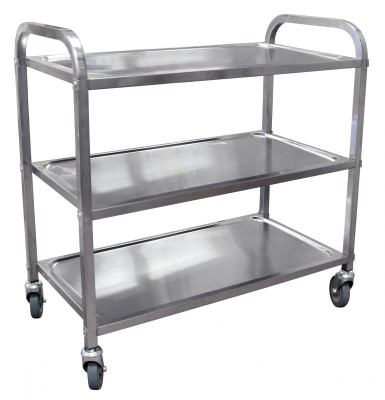 Omcan USA 24419 99 Lbs. Maximum Load Capacity 3 Shelf Stainless Steel Bussing Cart