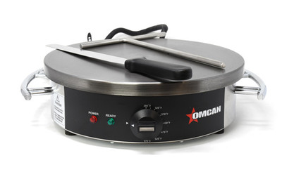 Omcan USA 39579 14" Polished Cast Iron Plate Electric Crepe Griddle - 120 Volts 1-Ph