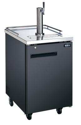 Omcan USA 50066 0.5 Keg Capacity Black Stainless Steel 1 Dispenser Draft Beer Cooler - 115 Volts 0.17 HP