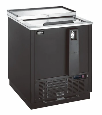 Omcan USA 50038 26.37" W Black Vinyl Horizontal Beer Bottle Cooler - 115 Volts