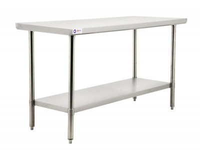 Omcan USA 19143 36" W x 30" D Galvanized 20 Gauge Work Table with Undershelf