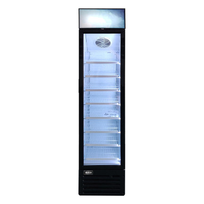 Omcan USA 47240 16.5" W Black Exterior 1 Section Refrigerated Slim Display - 110 Volts