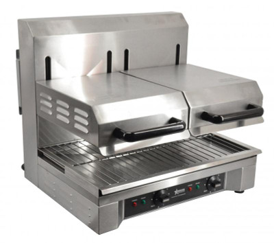 Omcan USA 39582 23.3"W Stainless Steel Double Electric Countertop Salamander and Broiler - 240 Volts 1-Ph