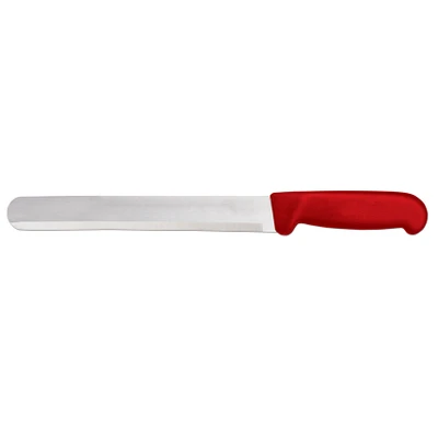 Omcan USA 12553 12" Red Handle Straight Blade Slicing Knife