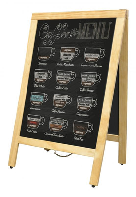 Omcan USA 31398 Natural Color Frame Menu Chalk Board
