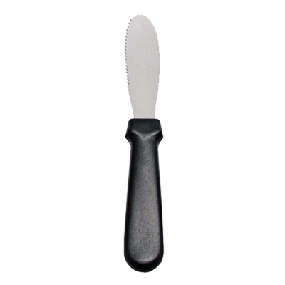 Omcan USA 80042 3.62" x 1.25" Stainless Steel Blade Black Handle Sandwich Spreader